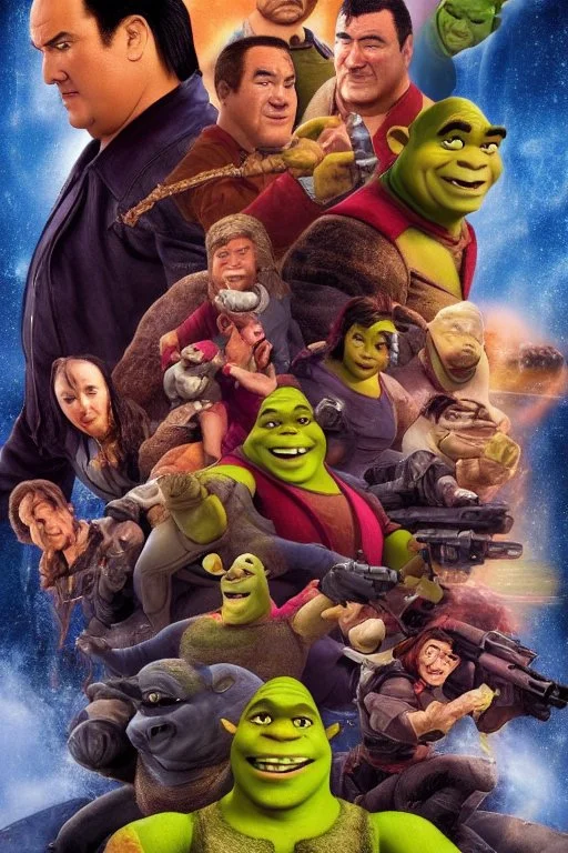 action movie poster starring shrek and steven seagal