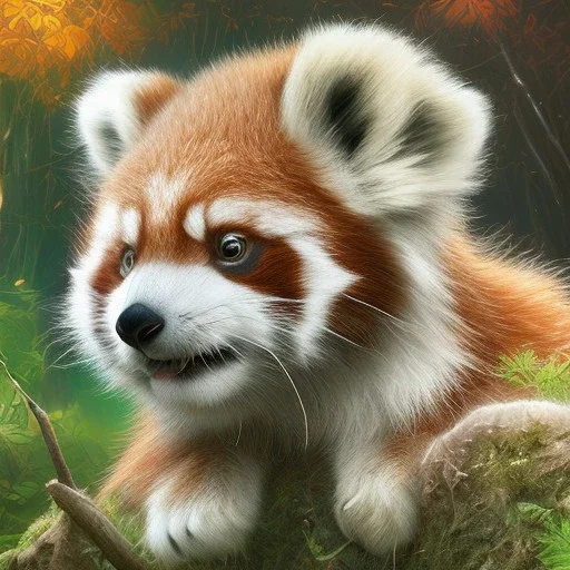 pixar art style of cute red panda baby in natural environment, monotone color, full body, by mobeius, au naturel, hyper detailed, digital art, trending in artstation, cinematic lighting, studio quality, smooth render, unreal engine 5 rendered, octane rendered, art style by klimt and nixeu and ian sprigger and wlop and krenz cushart