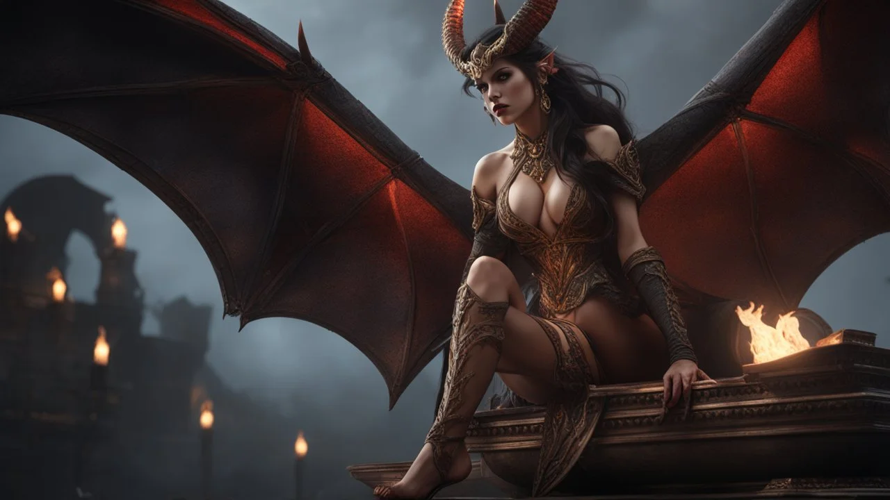 succubus. exquisite realism, a masterpiece, dark fantasy concept art, dynamic lighting, hyperdetailed, intricately detailed, deep color, Unreal Engine, volumetric lighting , Epic cinematic brilliant stunning intricate meticulously detailed dramatic atmospheric maximal,