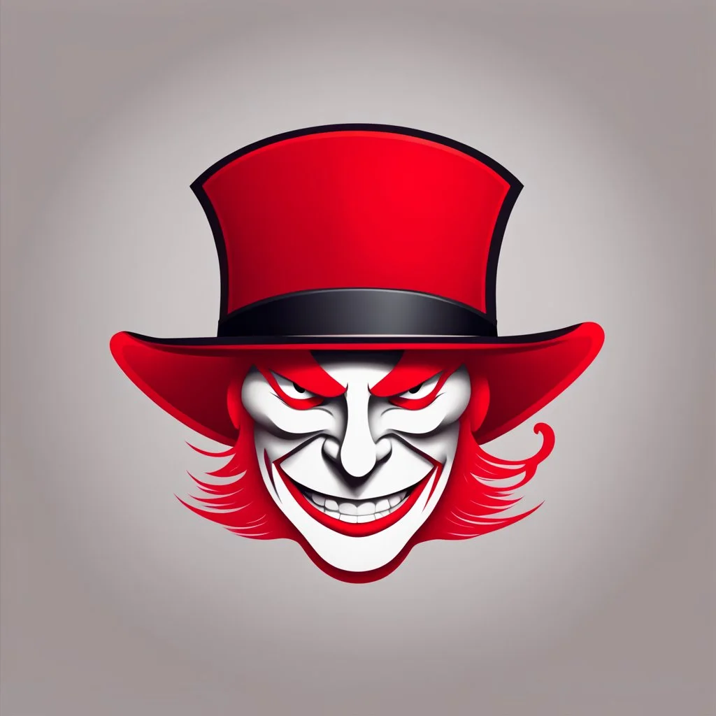 a red hat logo that looks like the mad hatters hat