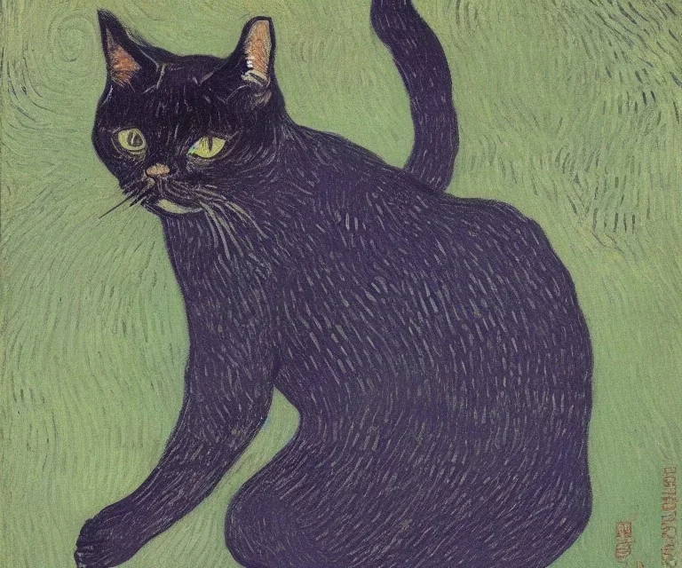 Portrait of a cat by Van Gogh