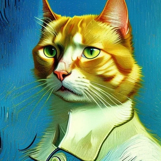 Portrait of a cat by Van Gogh