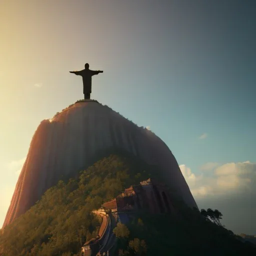 Christ the Redeemer, beautiful,wonderful, shape, 3d render, detailed, landscape,sunset, unreal engine 5, cinematic lighting, photorealistic, realistic, hyper detailed, 8k, octane render, cinema 4d