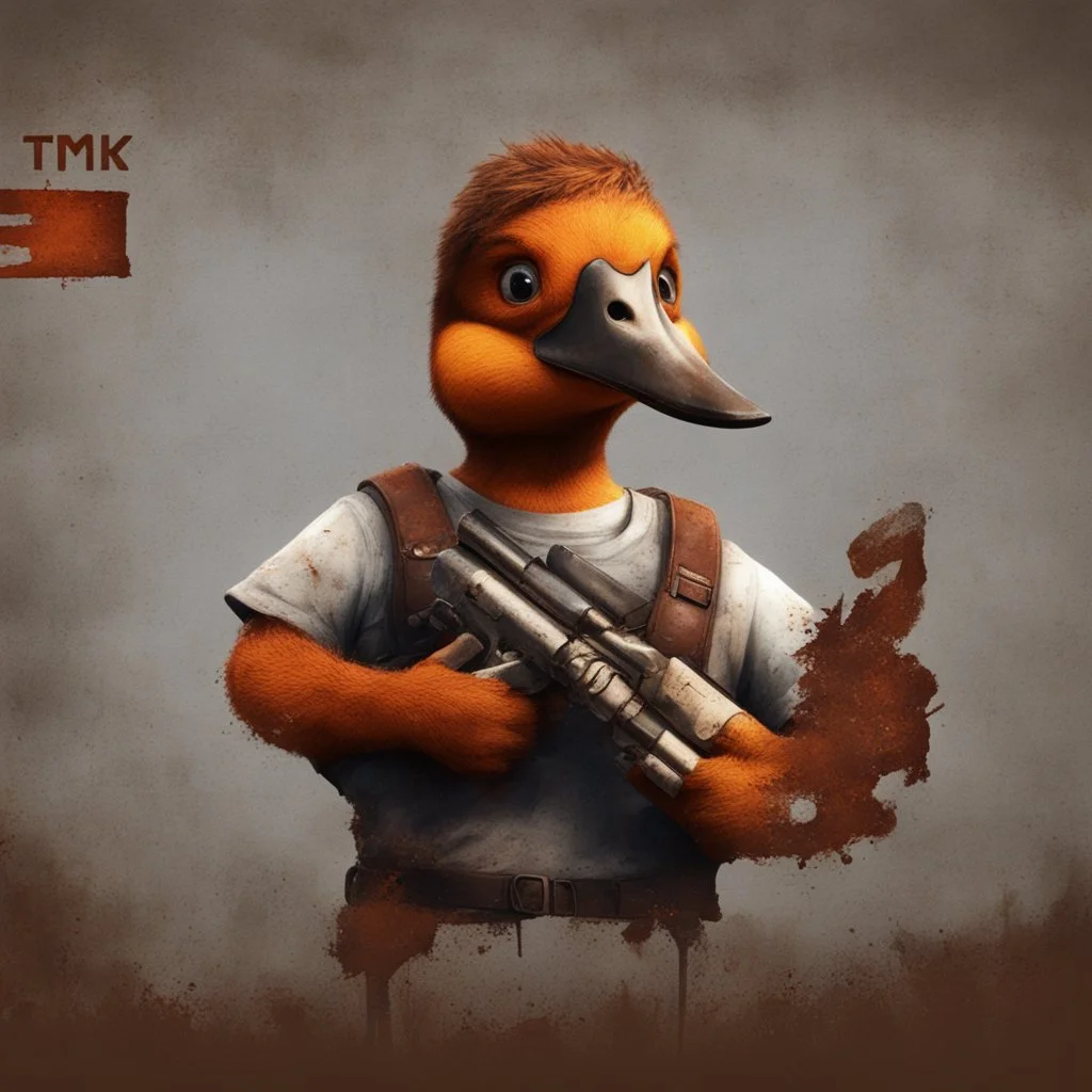 Make a Pic for a Rust gaming youtuber with a Ducklin and the text "TMK"