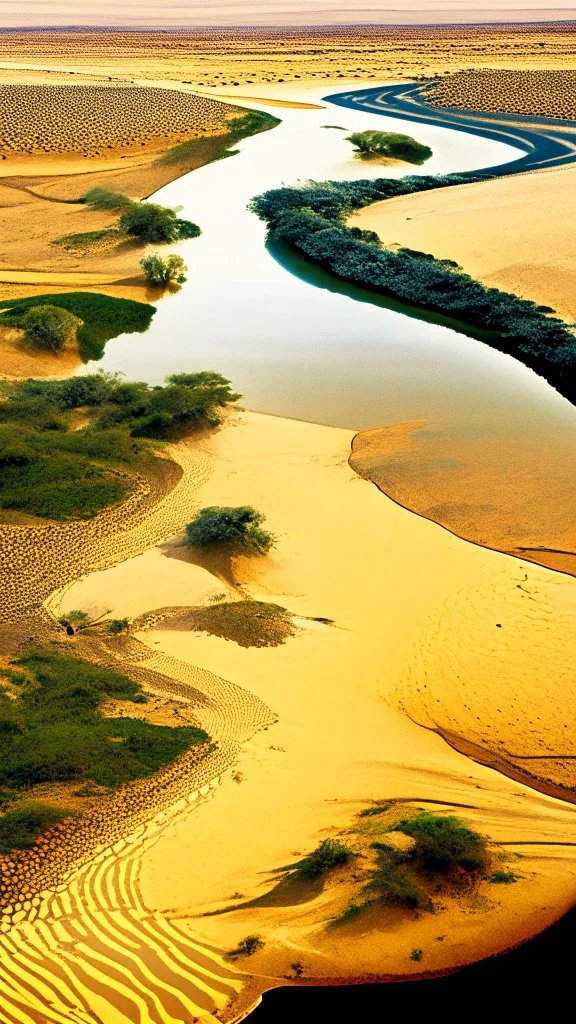 Africa, farming, river and desert, close up