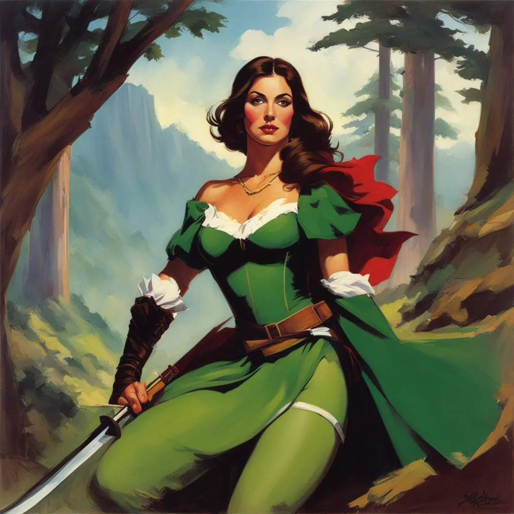 woman version of Allan a Dale the bard [art by Steve Rude] Robin Hood