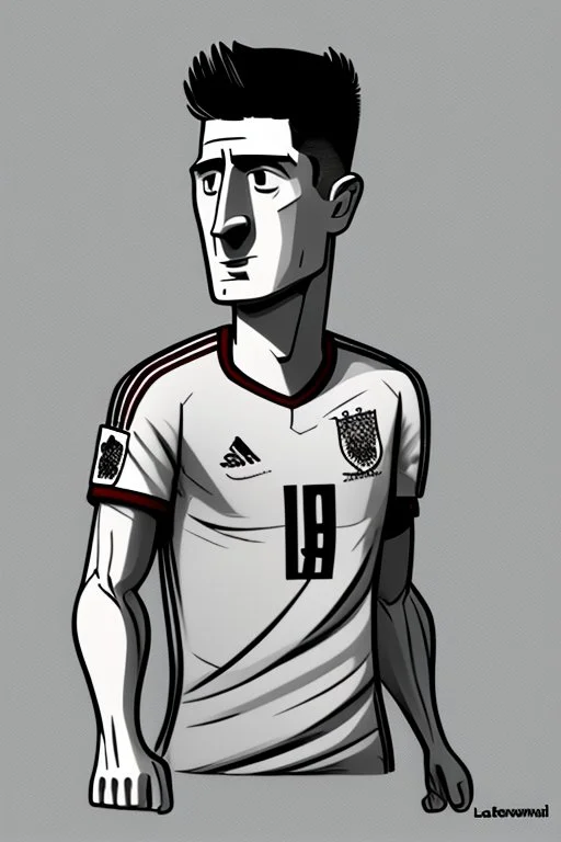 Robert Lewandowski Polish soccer player cartoon 2d