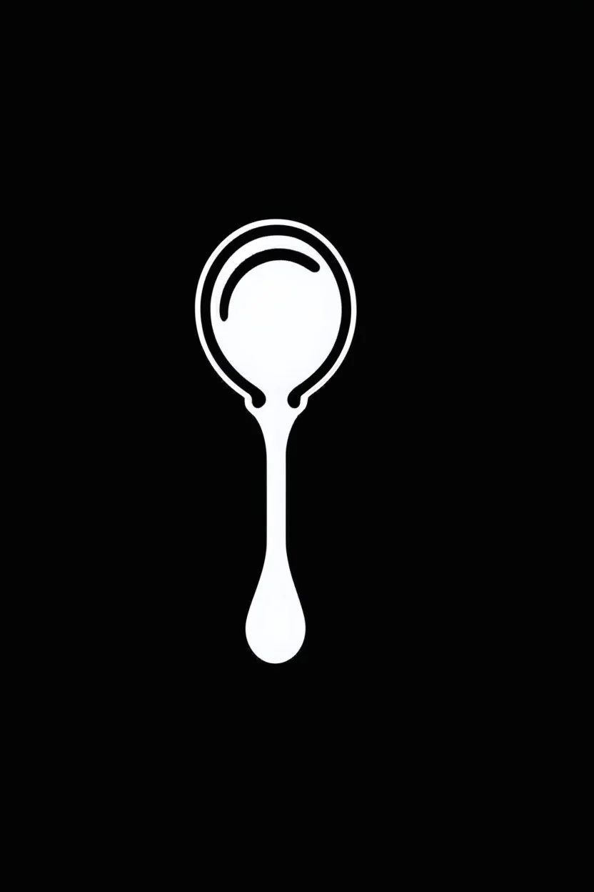 black and white coffee spoon logo minimalist