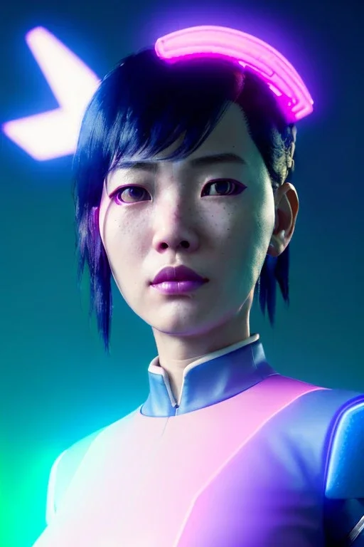 portrait, Asian cyborg woman, ghost in the shell style :: symmetry photography, cyberpunk style, pink hair, makeup, line eye, light iris, :: black samurai armor, japanese traditional pattern, wires and circuits, pink, white, black :: cinematic, Ultra realistic, dark scene, soft color, highly detailed, unreal engine 5, RTX, ultra detail, 3d, finely drawn, high definition.