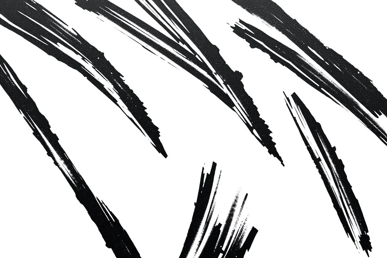 3 parallel diagonal ragged slash marks in black on white, vector
