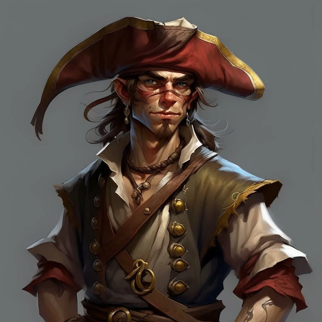 Pirate 20 year old Human-Monkeyman DnD Digital Art