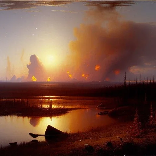 Albert Bierstadt Painting of muskeg in alaska