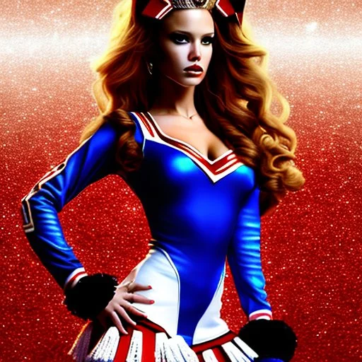 A Hollywood actress in a cheerleader outfit