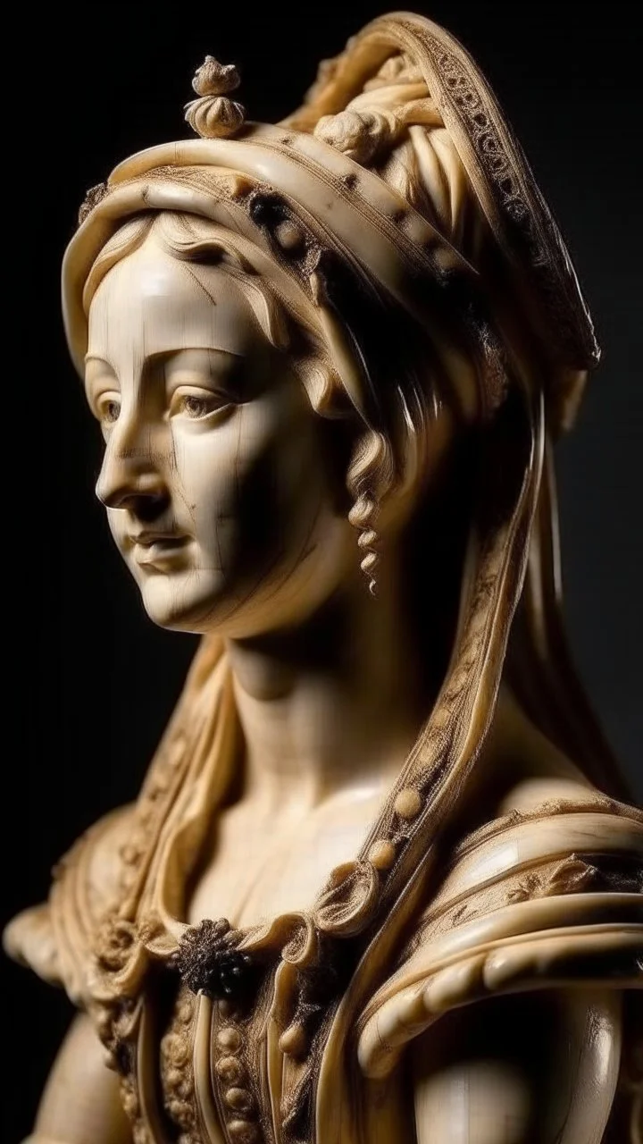 renaissance bone sculpture of a woman