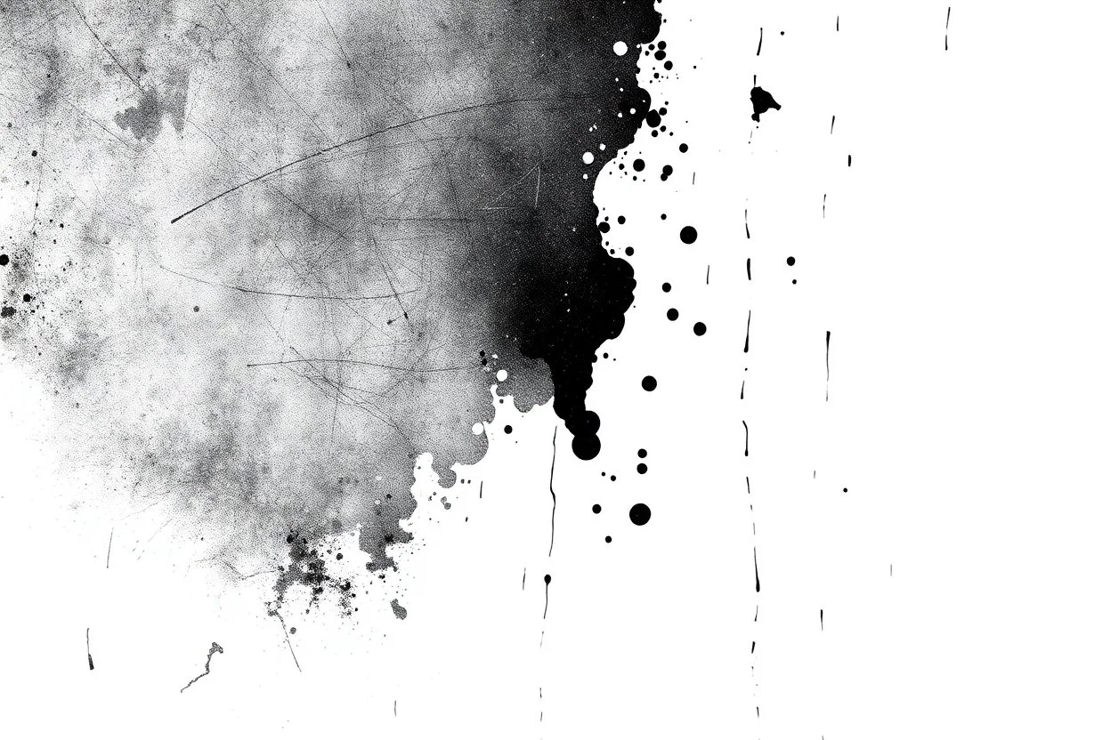 an inky blob on a scratched up texture creeping from one corner to the opposite, white on black vector