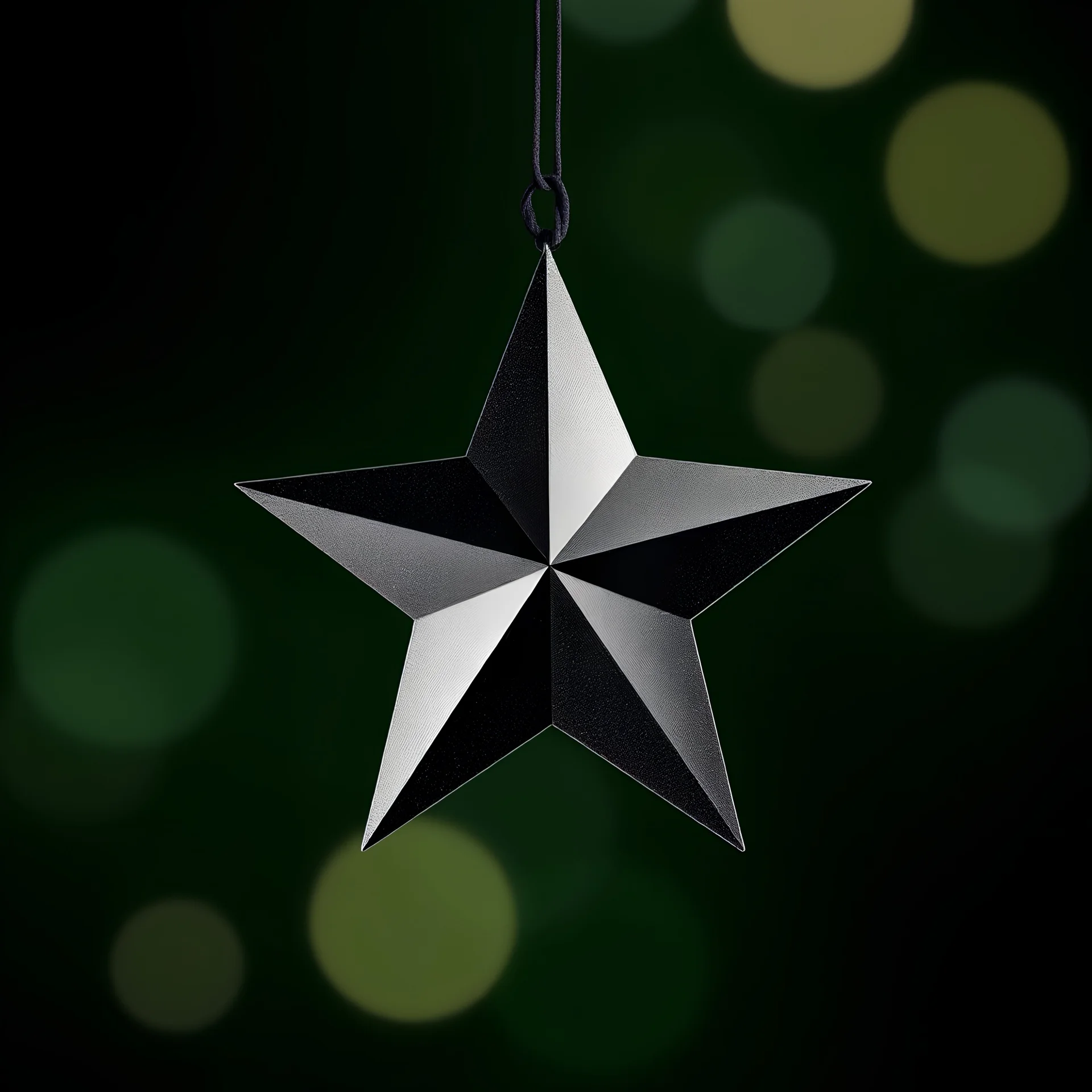 Create small dark silver star and dark green background