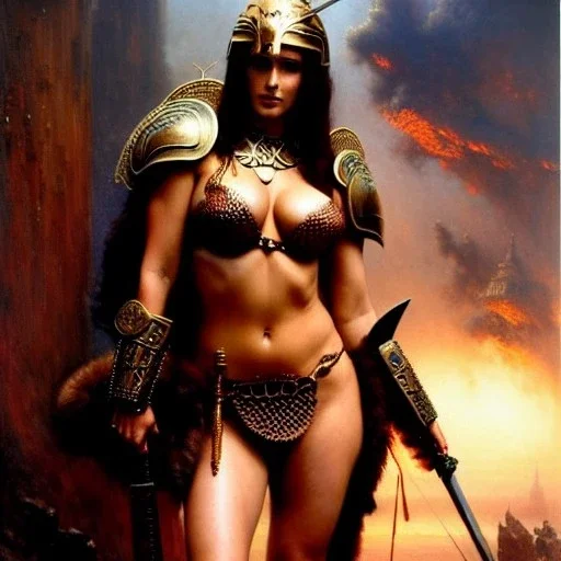 portrait 'beautiful stunning Sexy Extra busty RedSonja naked ',ancient metal armor and Helmet ,painting by gaston bussiere, greg rutkowski, yoji shinkawa, yoshitaka amano, tsutomu nihei, donato giancola, tim hildebrandt, oil on canvas, cinematic composition, extreme detail,fit full head inside picture,32k