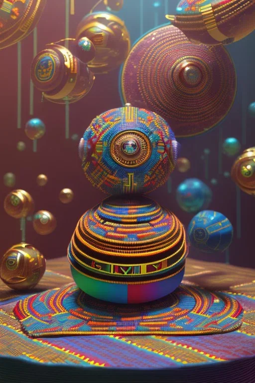 kente scene, thread, embroidery, octane render, high detail