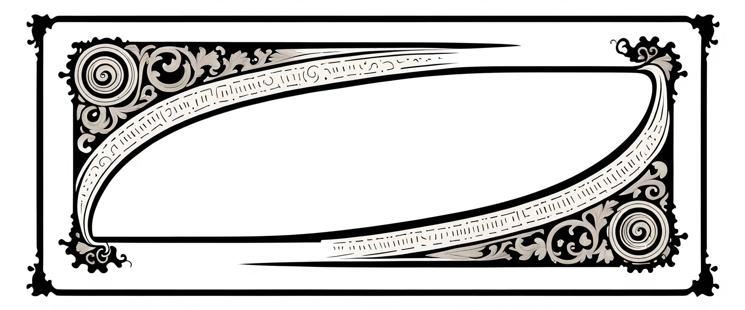 decorative corner elements(top left and bottom right) inspired by steam locomotive railroad and engraved stamps. antique printing