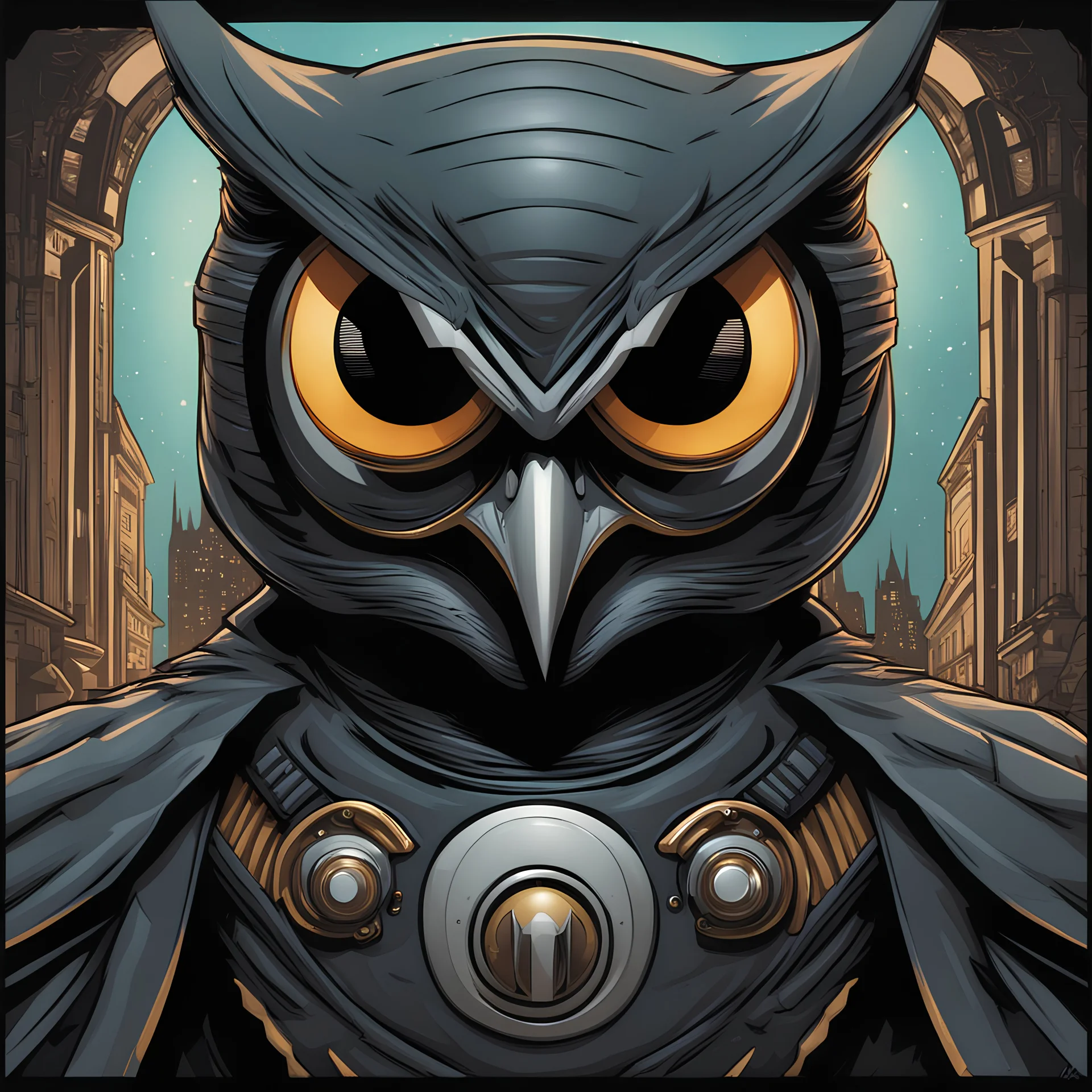 Cartoon art owlman ultra quality