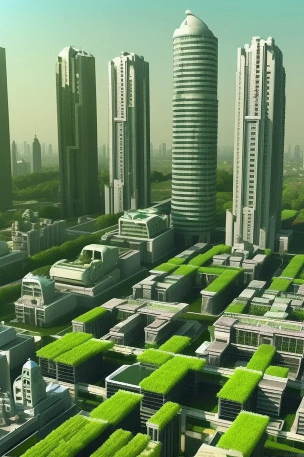 A green city with beautiful old buildings