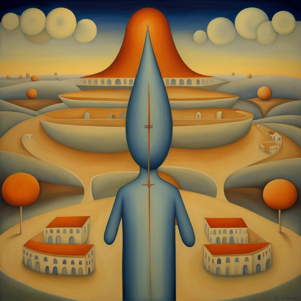 art by "Bridget Bate Tichenor", painting, landscape , Feigned The Palace Beyond Good and Evil, at Dawn, Illustration, Hopeless, 70s Science Fiction, Provia, overly complex style