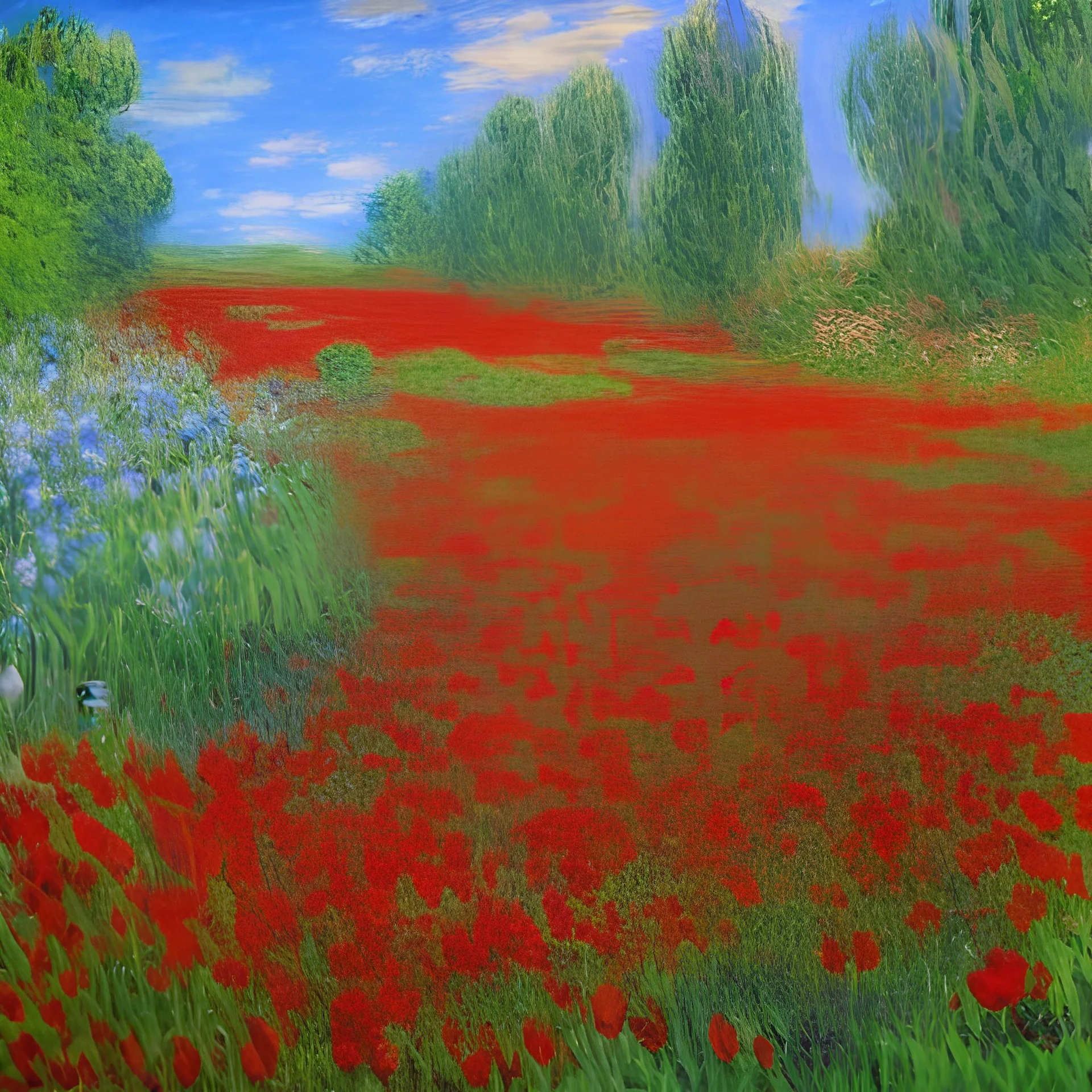 Red flowers by monet