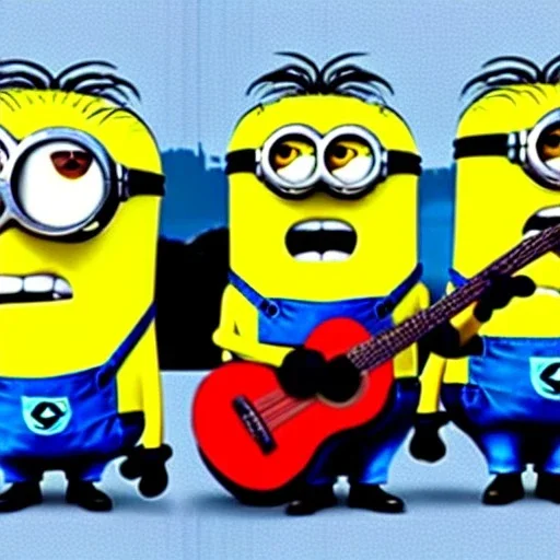 minions playing guitar