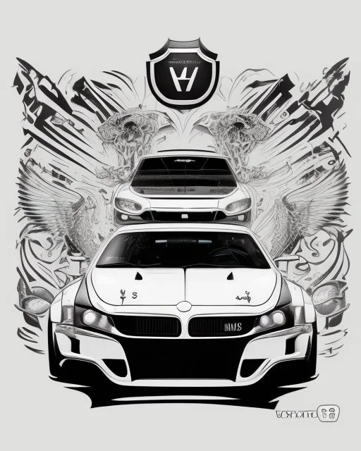 fast furius, sticker, car, movie, contour, vector, white background, detailed --v 5 -