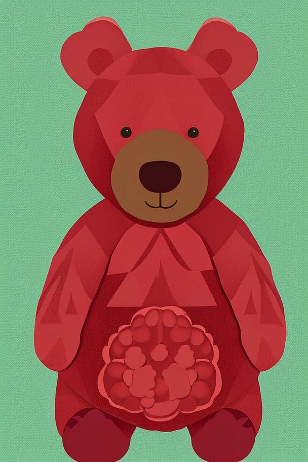 bear made of raspberries