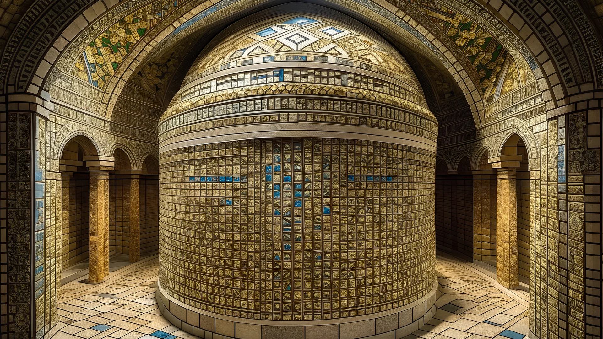 A brimstone vault designed in ancient Greek mosaics