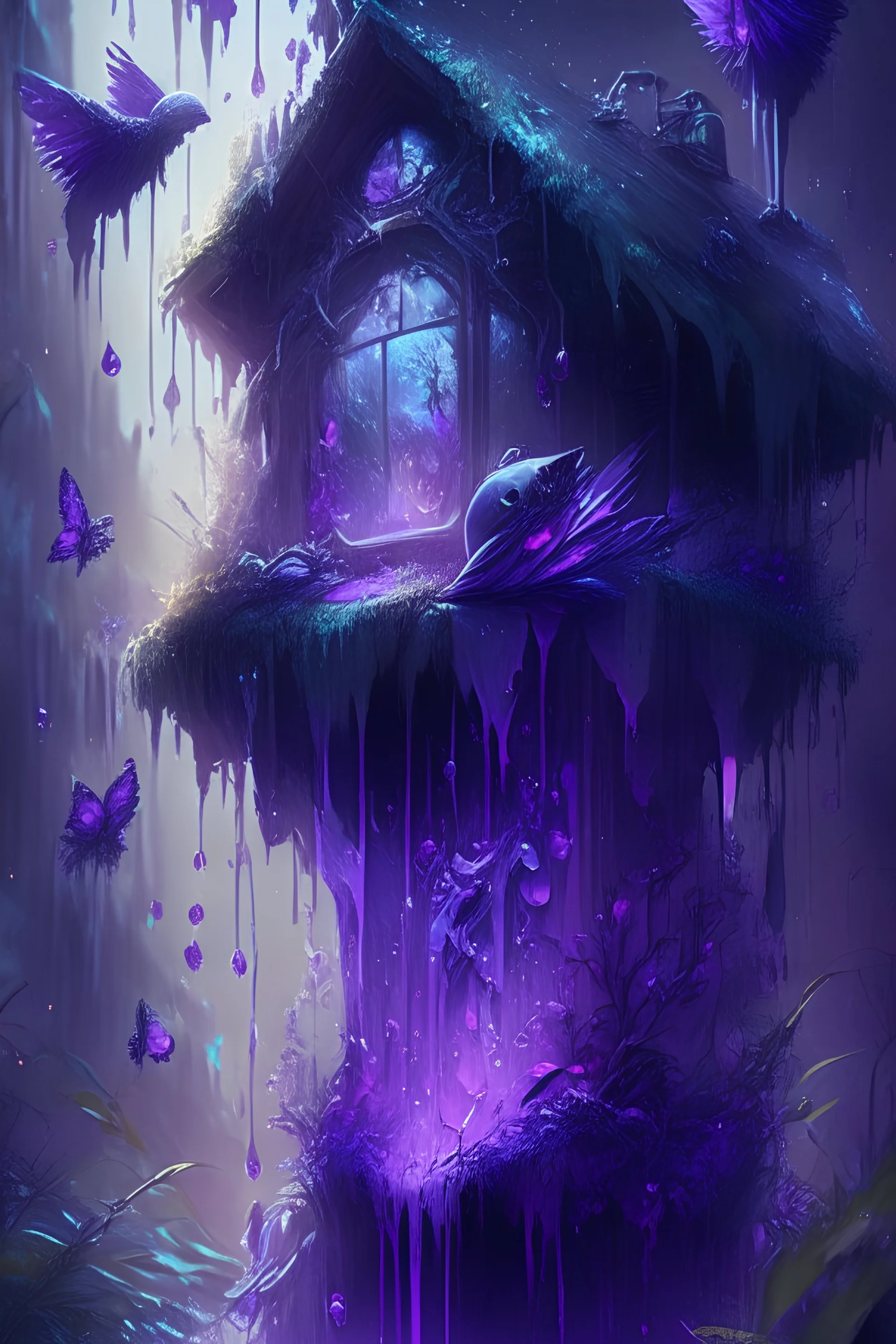 Ghost call of duty Excessive details are extremely accurate, My imagination is complicated.Glowing purple clothes art, splash art, high quality, 8k, digital painting, glitter, waterfall, greenery, butterflies, birds of paradise, gnome's house, trending on artstation, sharp focus, studio photo, intricate details, highly detailed, by greg