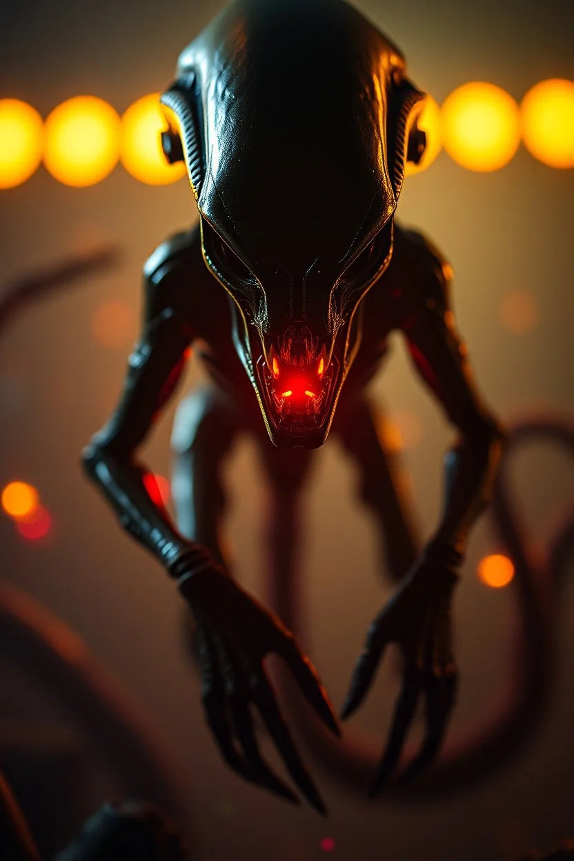 xcom's terror from the deep giger style alien in fallout 4 setting, bokeh, downlight, prize winning, depth of field, in the style of ivo caprino