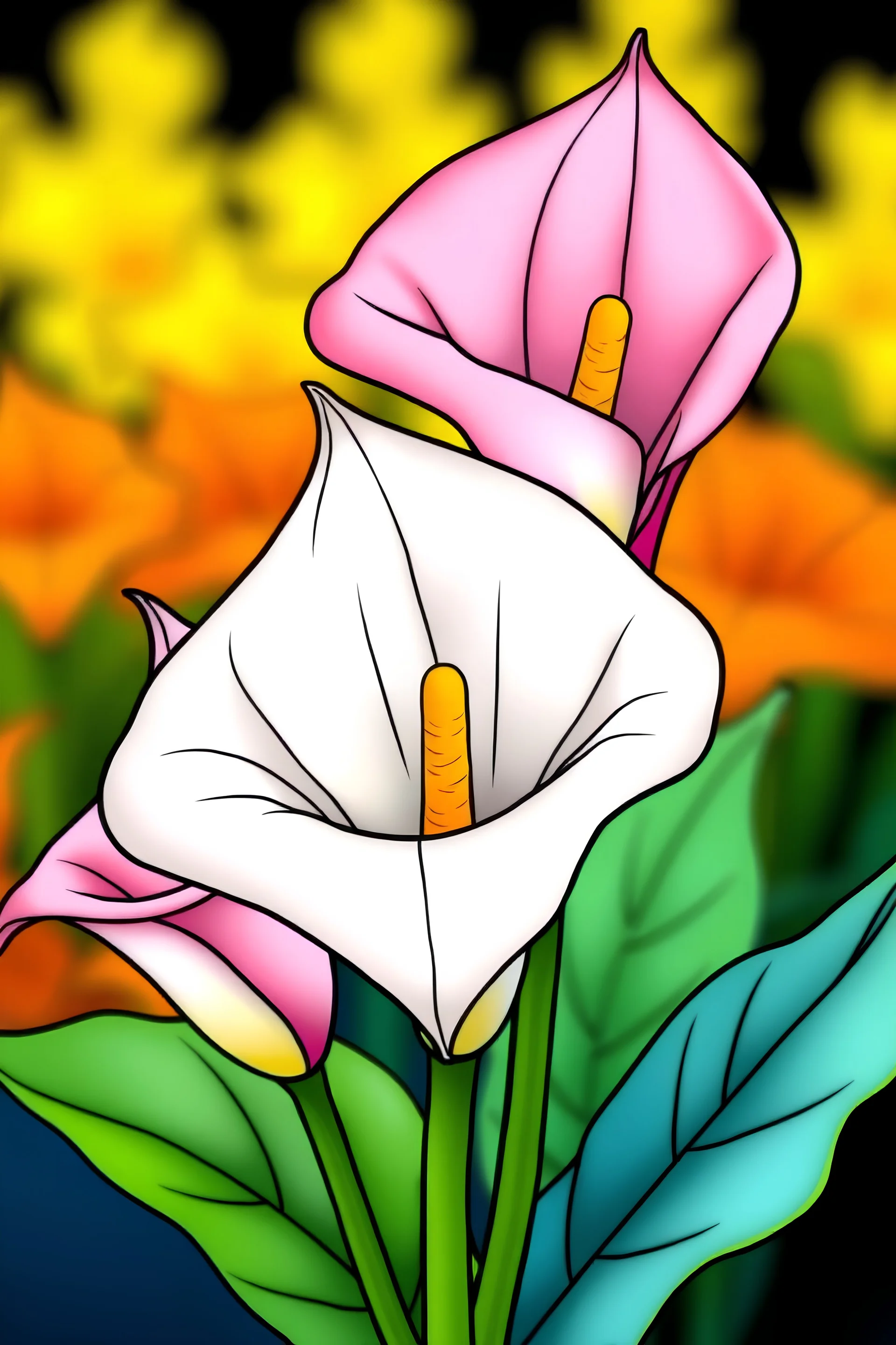 calla flowers for a coloring book