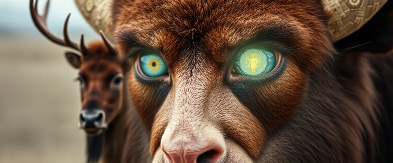eyes of hound bison reindeer yoga man with the venus in the pupils