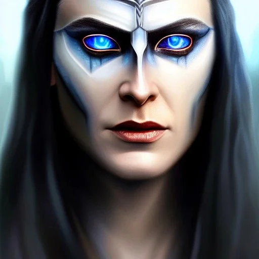 ultra detailed fullbody portrait of Hela Odinsdottir, extremely detailed digital painting, intrincate, extremely detailed face,crystal clear Big Glowing eyes, mystical colors , perfectly centered image, perfect composition, rim light, beautiful lighting, 8k, stunning scene, raytracing, in the style of robert e howard and pablo oliveira and Ken Kelley