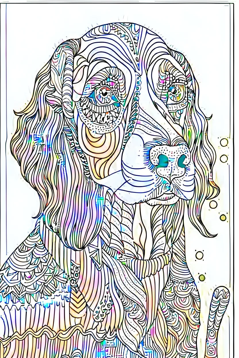 coloring book page of a dog