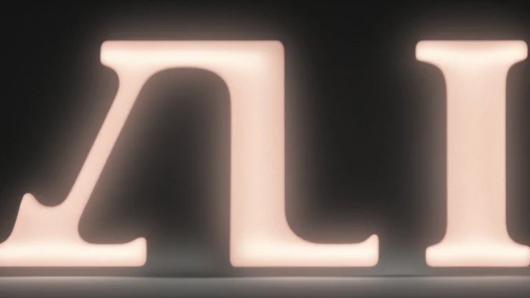 neon lights on a white background with the letter M