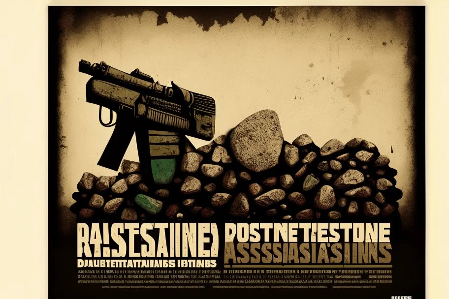 poster for palestine resistance guns and stones