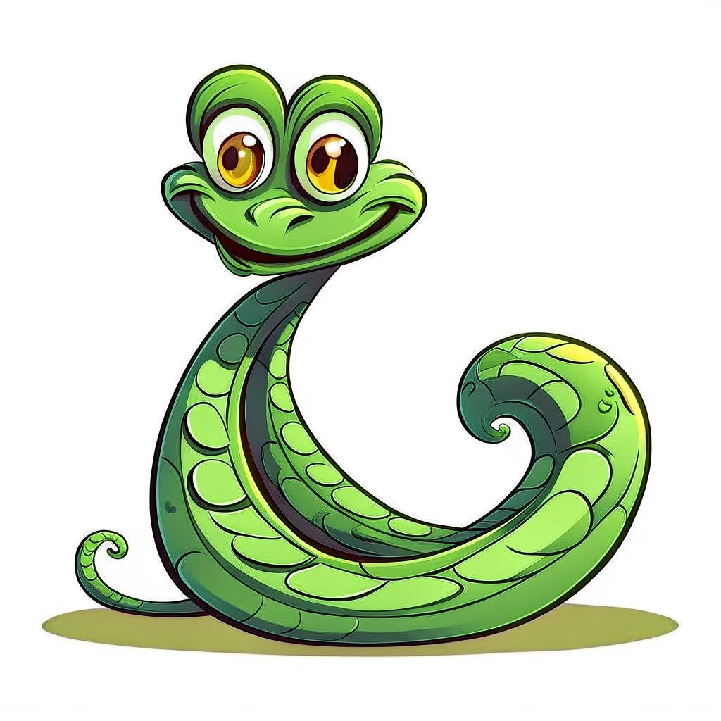 Snake in the shape of a cartoon character