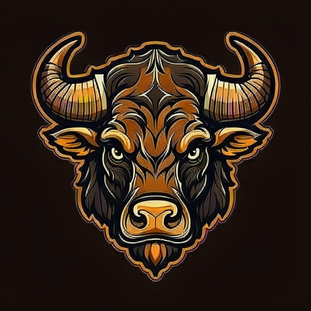 head of a buffalo, sports mascot style