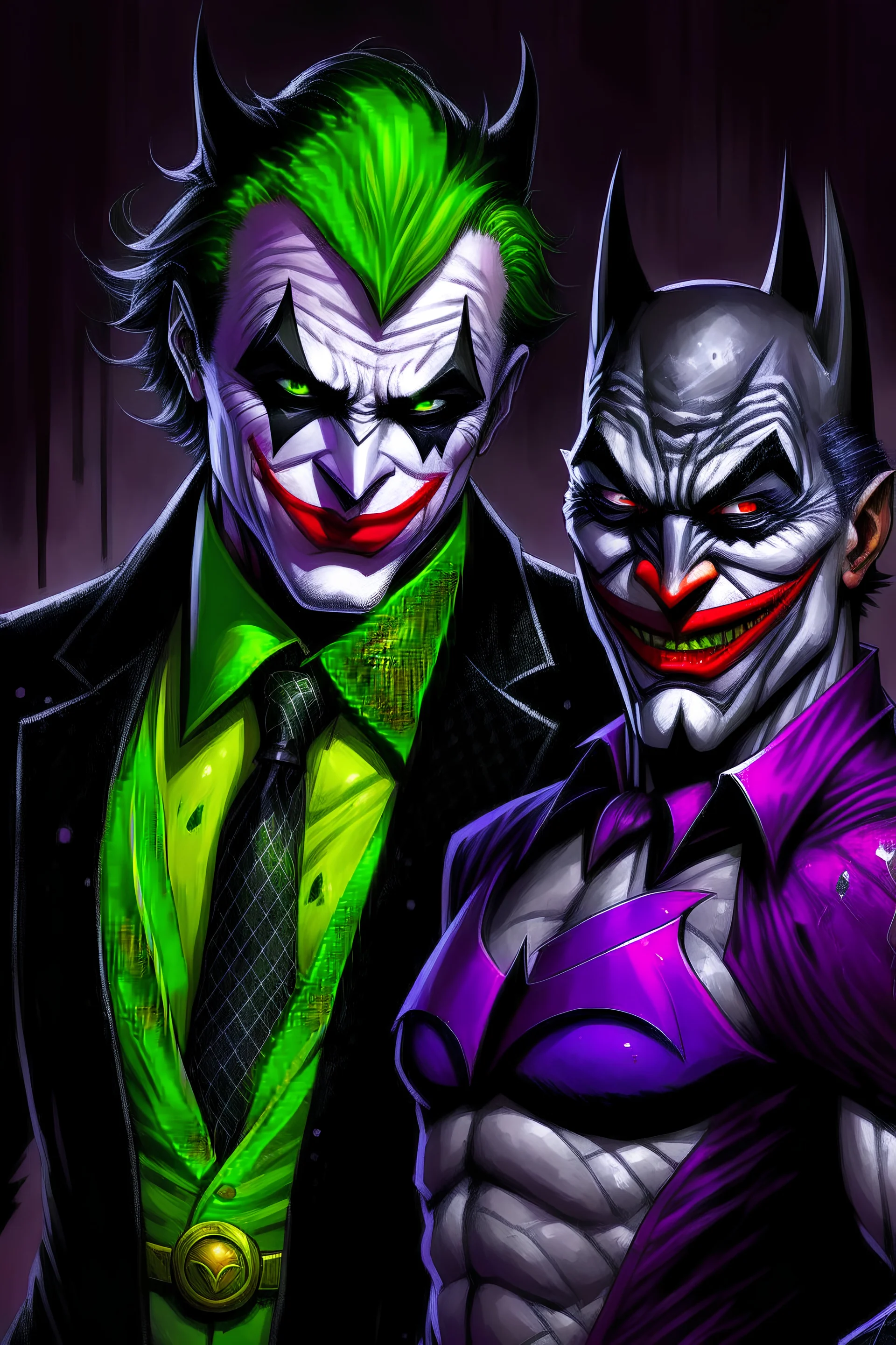 joker and batman grovvy art funy