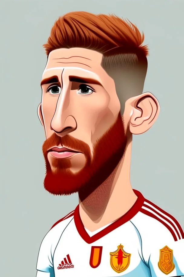 Sergio Ramos Spanish soccer player 2d cartoon