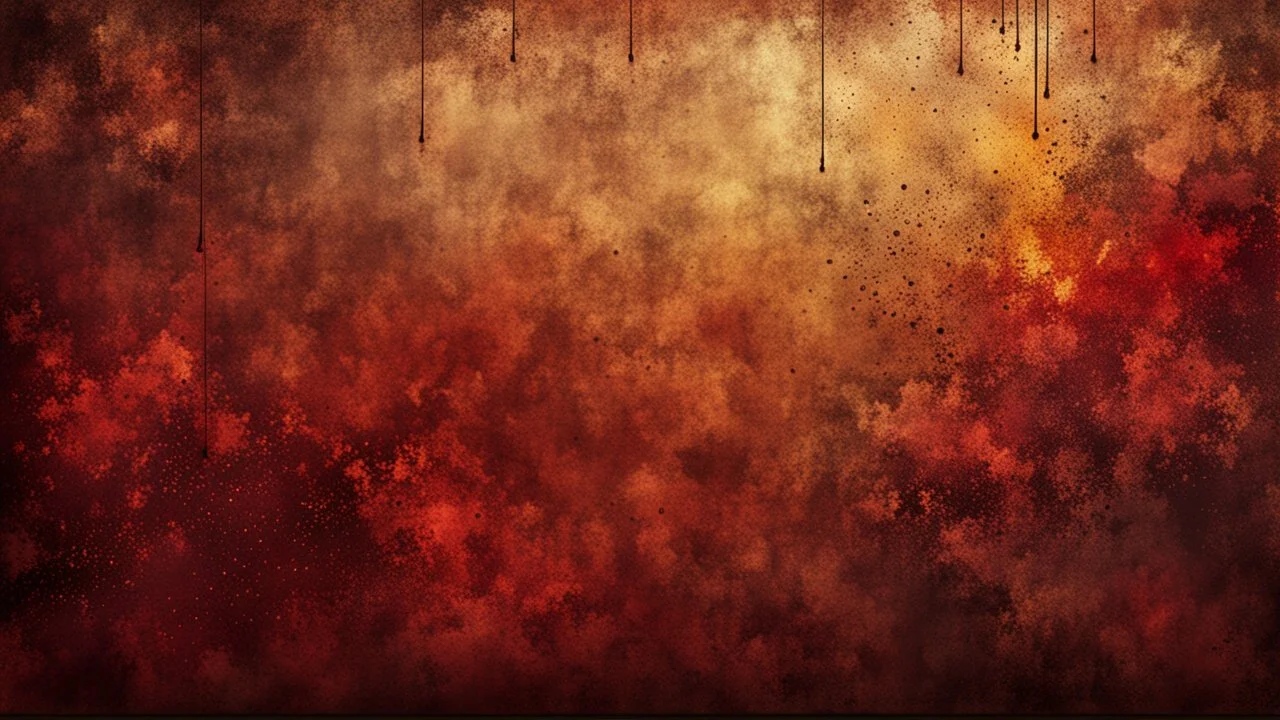 Hyper Realistic Brown, Red & Maroon Grungy-Texture With Glowing-Golden Embers on Grungy Background.