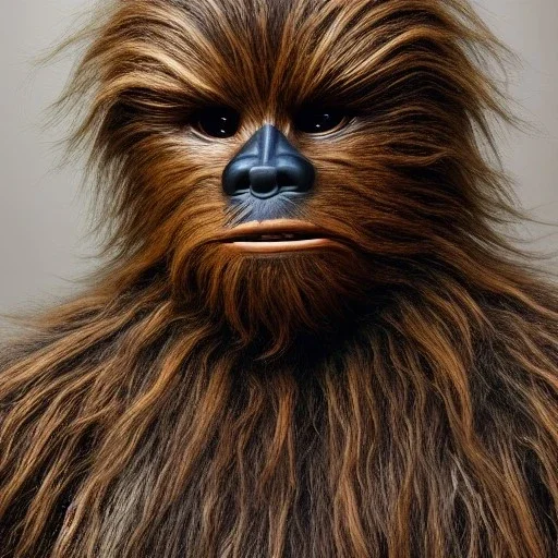 super photorealistic studio photo of Chewbacca in star wars by Annie Leibovitz, intricate, highly detailed, sharp focus, cinematic lighting,