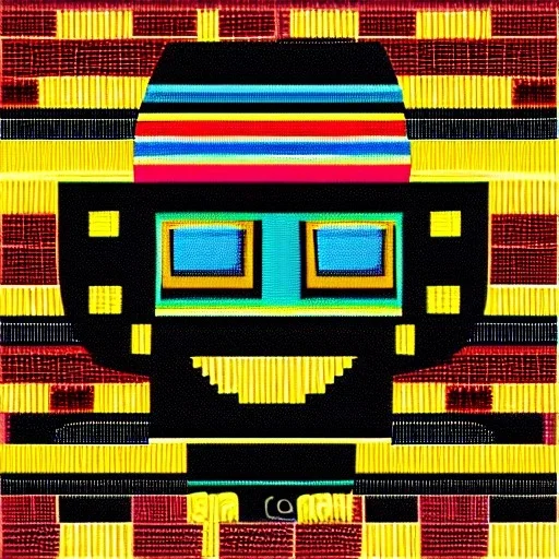 robot portrait in Kente, cinematic, ghana flag, african pattern symbols, engraved, 8k quality