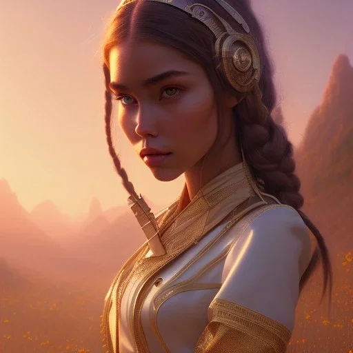 weta disney pixar movie still portrait photo of madison beer as cowgirl woman, intricate, highly detailed, greg rutkowski, wlop, ilya kuvshinov, rossdraws, artgerm, marvel, maxim magazine cover, unreal engine, sweaty, iridescent, bright morning, anime, 8k