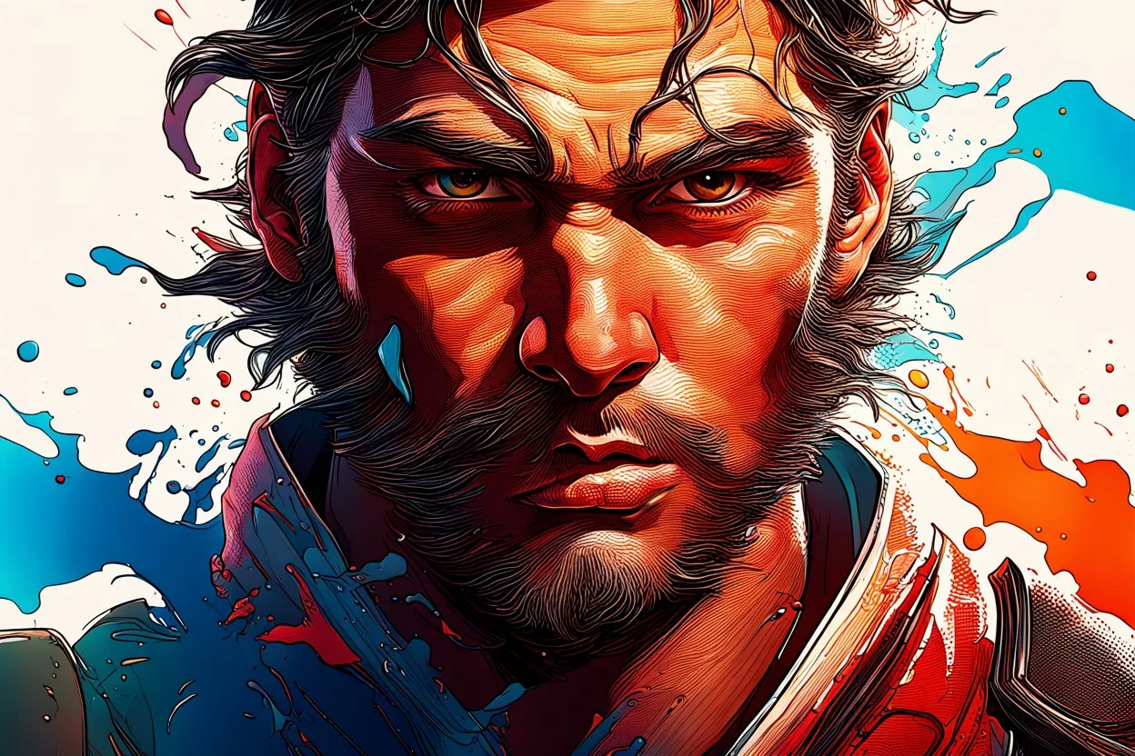 Hyperrealistic, splash art, concept art, mid shot, intricately detailed, color depth, dramatic, 2/3 face angle, side light, colorful background