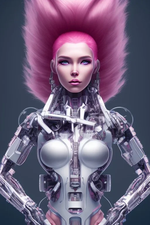 cyborg, pink hair,seven