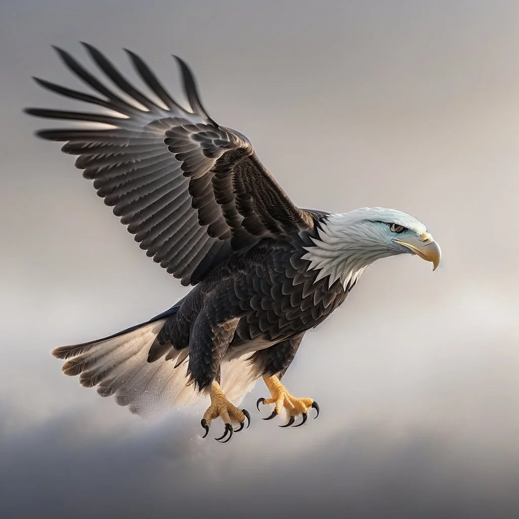 bald eagle surfing photo shoot, 8k, down-light, soft light, depth of field, photo realism, trending on art station, high detail, smoke and fog